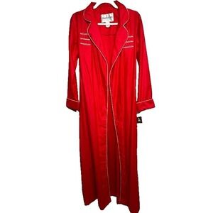 Womens Vintage 70s 80s David Brown California Red Robe Size M Pockets Belt‎ NWT